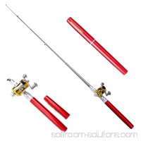 6 Colors 38 Portable Pocket Fish Pen Shape Fishing Pole Aluminum Alloy Mini Fishing Rod Pole + Reel Combos